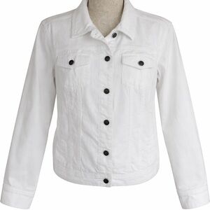 Christopher & Banks White Stretch Denim Jacket
